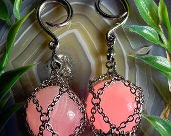 Mangano Calcite Ear Hangers, 14g-00g, UV Reactive Fluorescent Mineral Weights