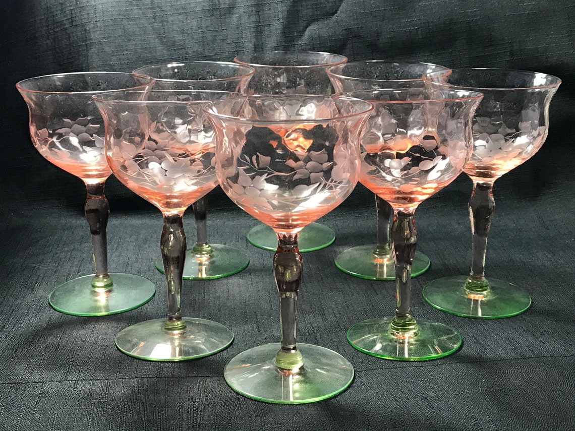 Watermelon Uranium Cordial Glasses set of 8 Etsy