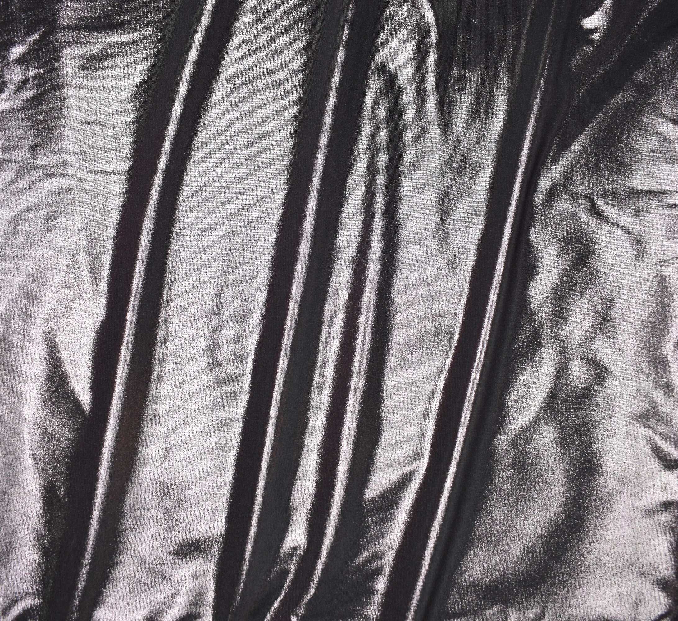 Metallic Super Stretch Knit with Gold Black or Silver Foil Etsy