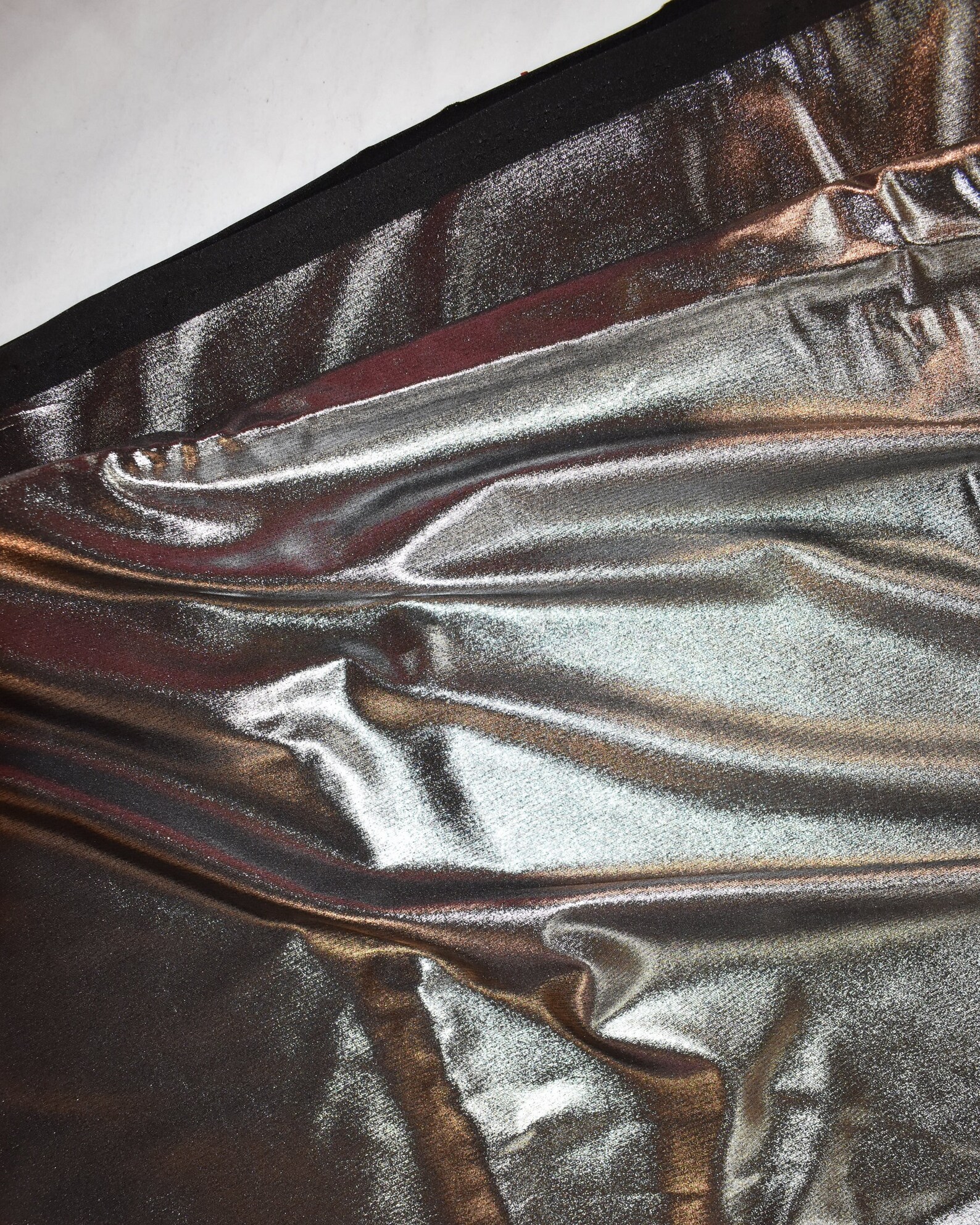 Metallic Super Stretch Knit with Gold Black or Silver Foil Etsy