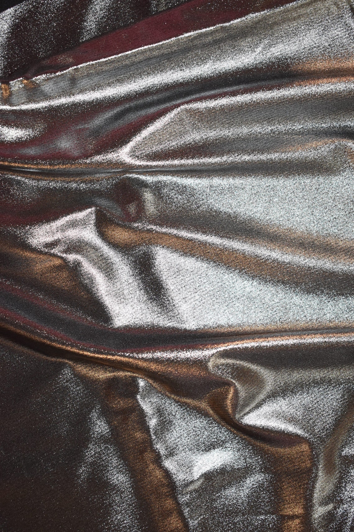 Metallic Super Stretch Knit with Gold Black or Silver Foil Etsy