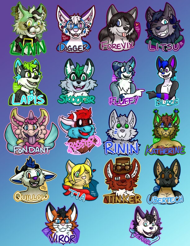 Furry Printable Badges