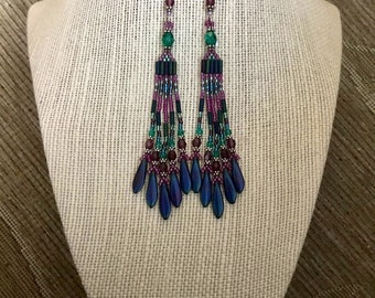 Bohemian Chandelier Boho Hippie Goddess Beaded Earrings