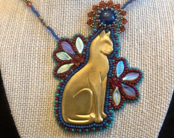 Bast Cat Egyptian Goddess Necklace