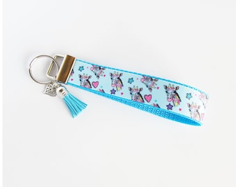 Giraffe Key Fob Wristlet - Giraffe Keychain - Giraffe Collector - Giraffe Gifts Under 10 - Gifts For Her - Zoo Animals - Safari Animals