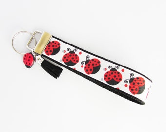 Ladybug Key Fob - Lady Bug Keychain - Bug Gifts For Her - Ladybug Gifts Under 10 - Lady Bug Wristlet - Insect Key Fob - Lady Bug Key Fob
