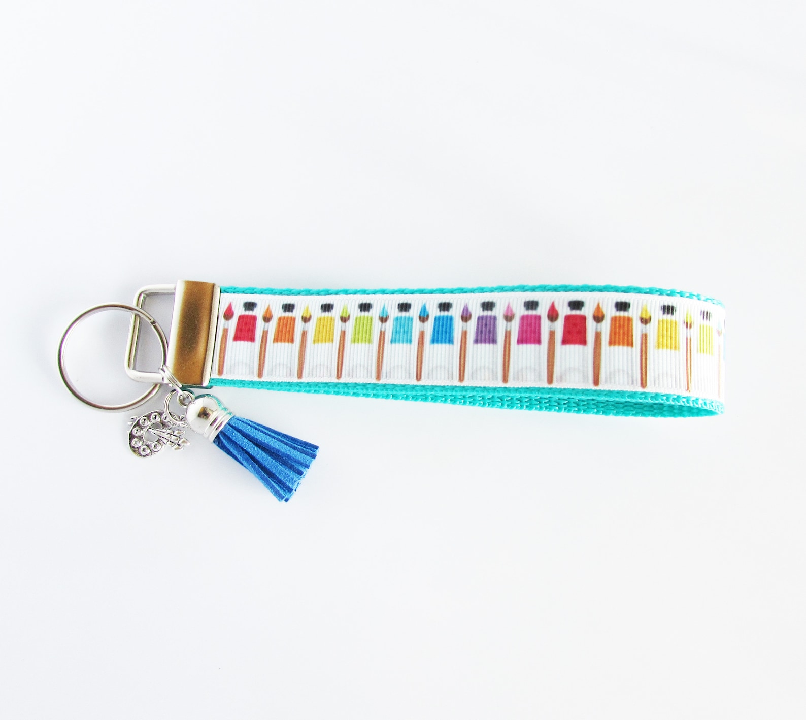 Artist Key Fob Art Supply Keychain Paint & Brush Key Fob Etsy
