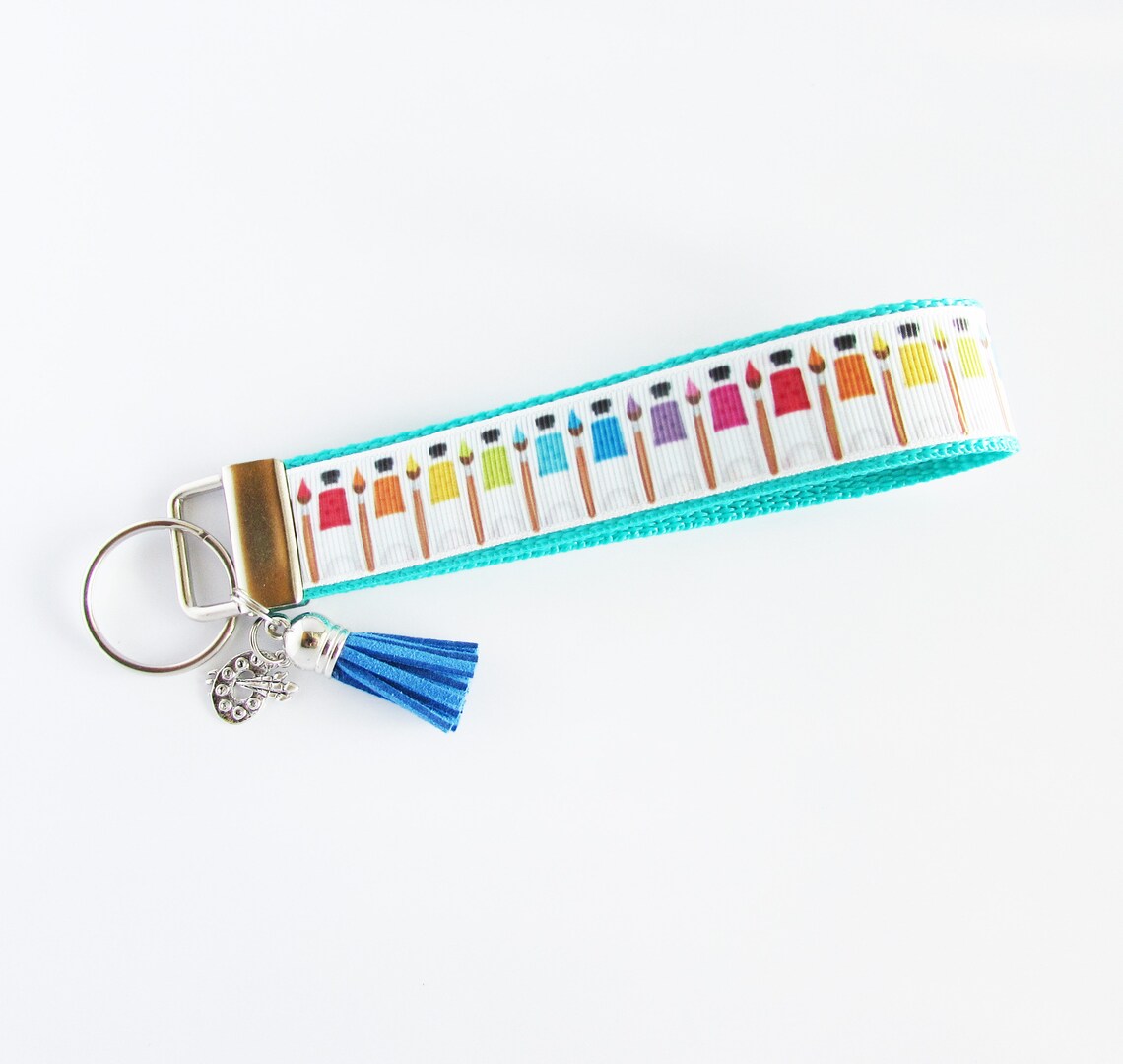 Artist Key Fob Art Supply Keychain Paint & Brush Key Fob Etsy