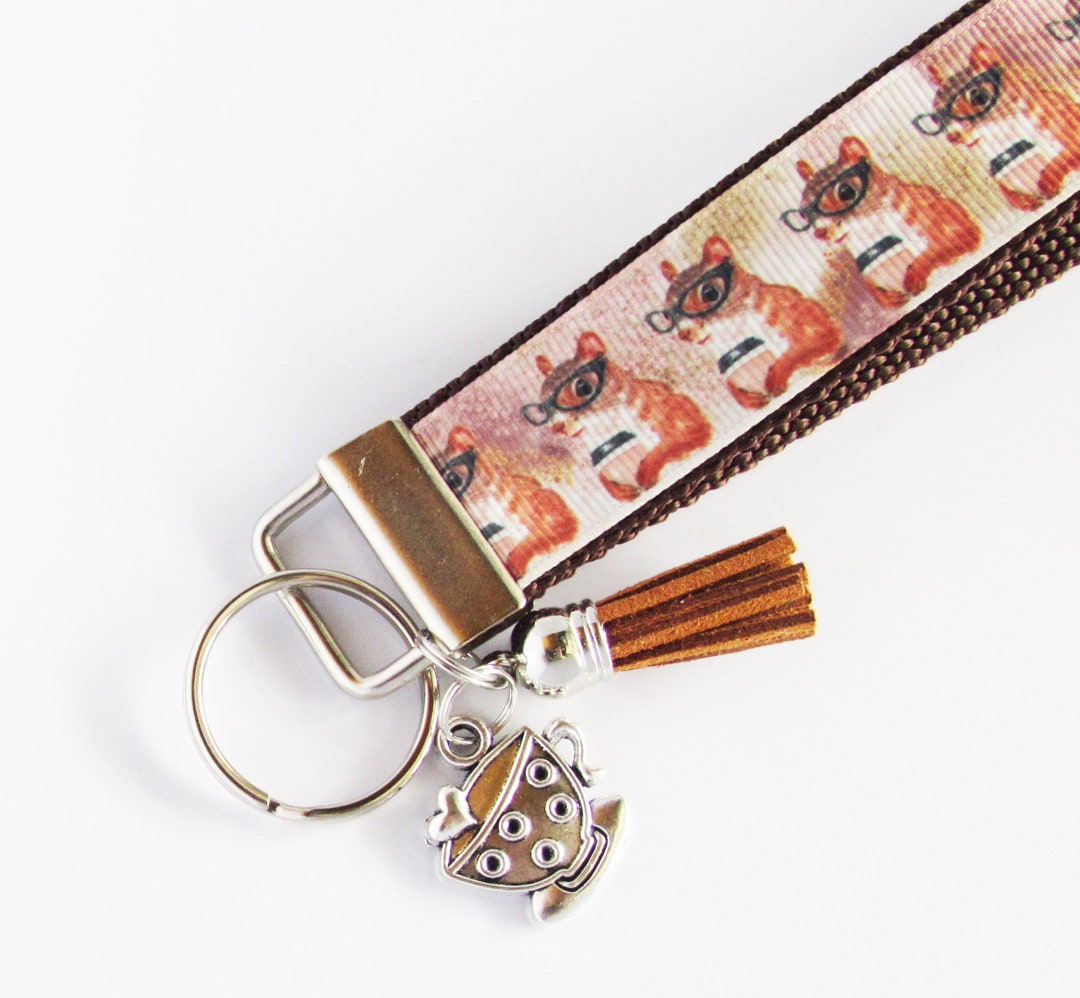Squirrel Key Card Squirrel Key Fob - Squirrel With Coffee Key Fob - Squirrel Lover ...