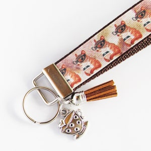 Squirrel Key Fob - Squirrel With Coffee Key Fob - Squirrel Lover Keychain - Animal Lover Gifts - Coffee Cup Charm - Pet Gifts Under 10