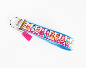 Matryoshka Nesting Doll Key Fob - Russian Matryoshka Keychain - Matryoshka Wristlet - Gifts For Her - Gifts Under 10 - Nesting Dolls Key Fob