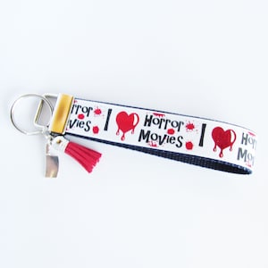 Horror Movie Key Fob - Horror Movie Keychain - Scary Movie Key Fob - Horror Movie Wristlet - Horror Enthusiast - Horror Movie Gifts Under 10