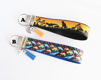 Your Choice One Dinosaur Key Fob - Dinosaur Keychain - Tyrannosaurus - Triceratops - Dinosaur Wristlet - Dinosaur Gift - Prehistoric Animal