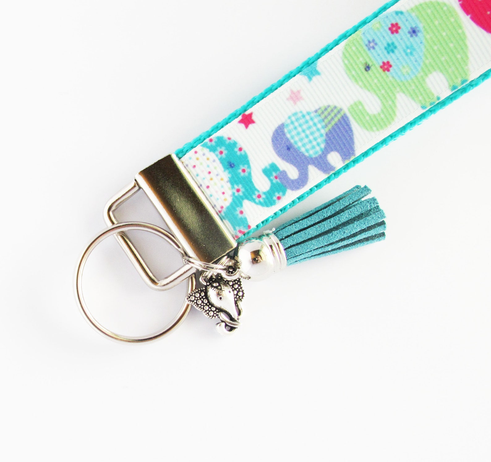 Elephant Key Fob Elephant Keychain Elephant Lover Wristlet Etsy