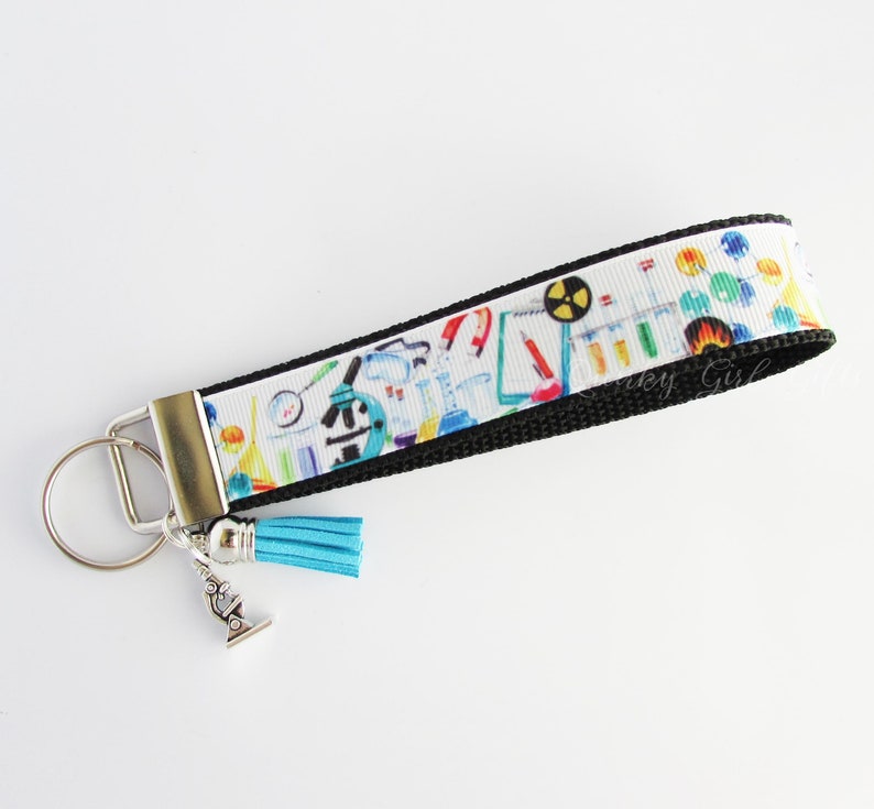Science Key Fob Science Keychain Science Wristlet Etsy