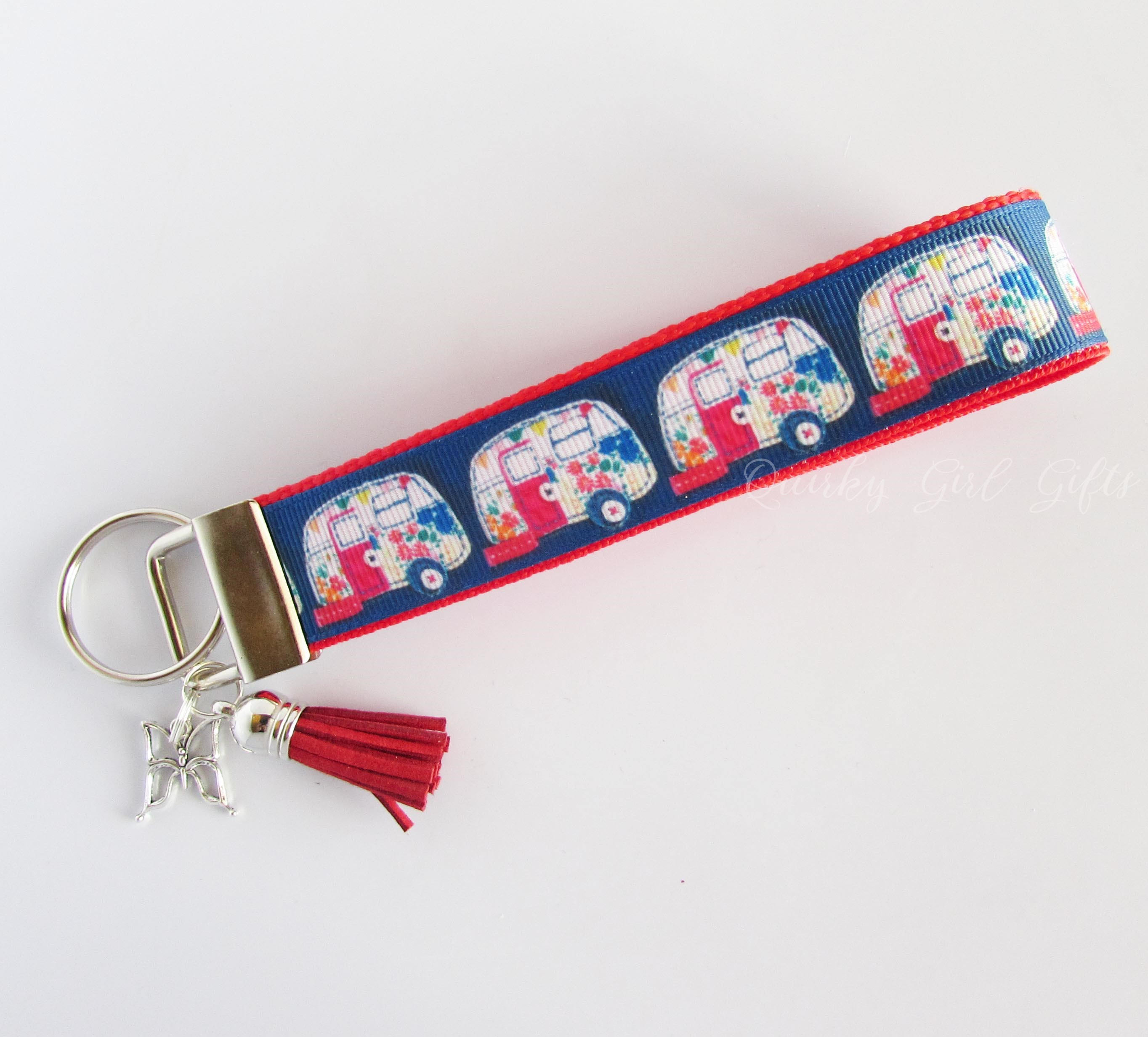 Camper Key Holder Happy Camper Keychain Vintage Trailer Etsy