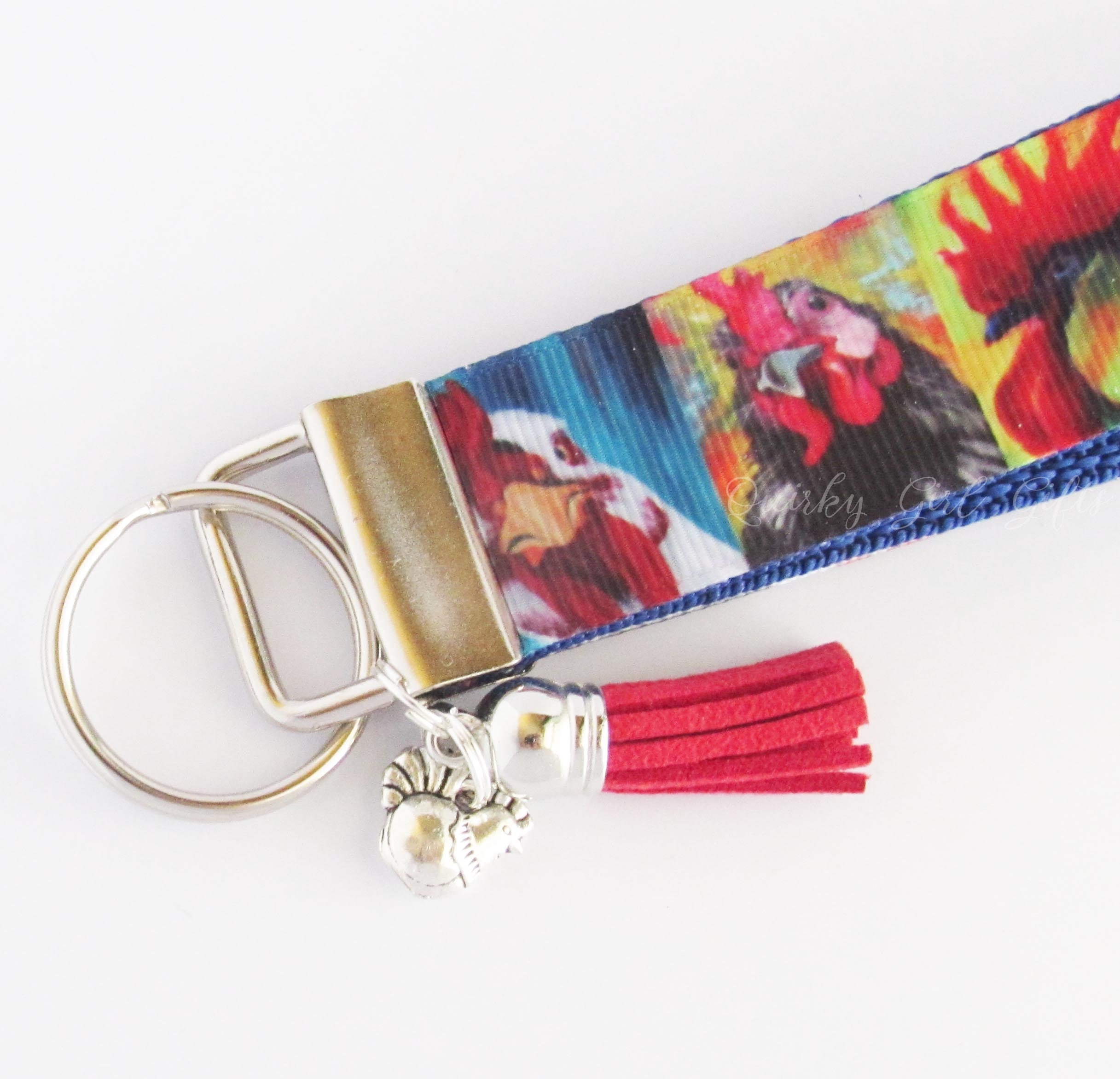 Rooster Key Fob Rooster Keychain Chicken Key Fob Rooster Etsy