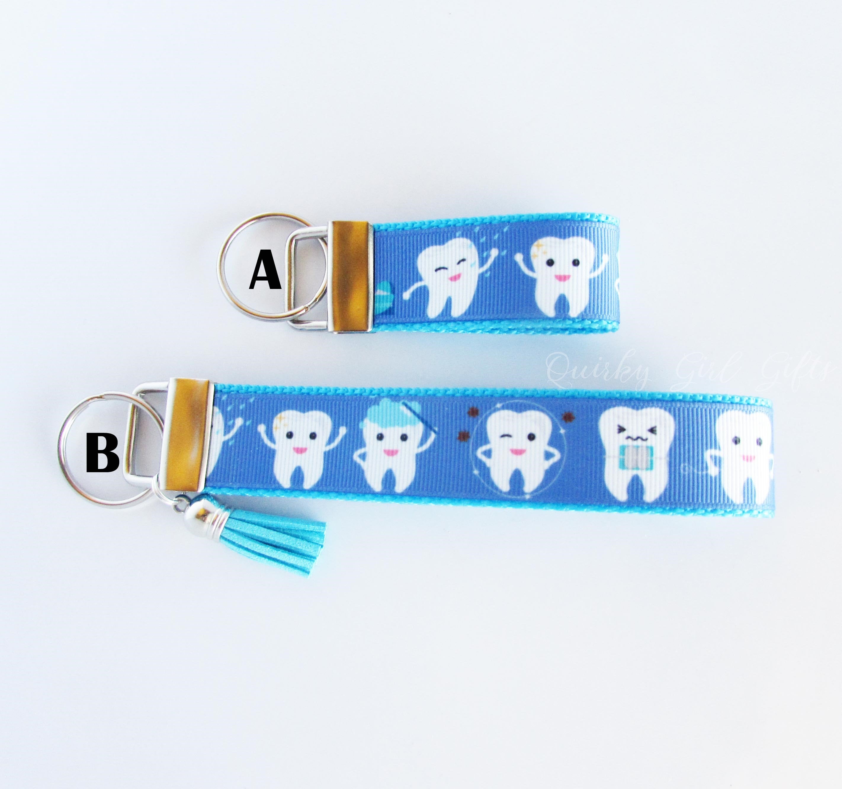 Teeth Key Fob Teeth Keychain Dentist Key Fob Dental | Etsy