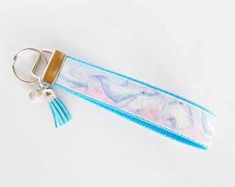 Glittered Dolphin Key Fob - Dolphin Keychain - Dolphin Wristlet - Aquatic Mammal Key Fob - Ocean Life Key Fob - Sea Life Wristlet - Fish