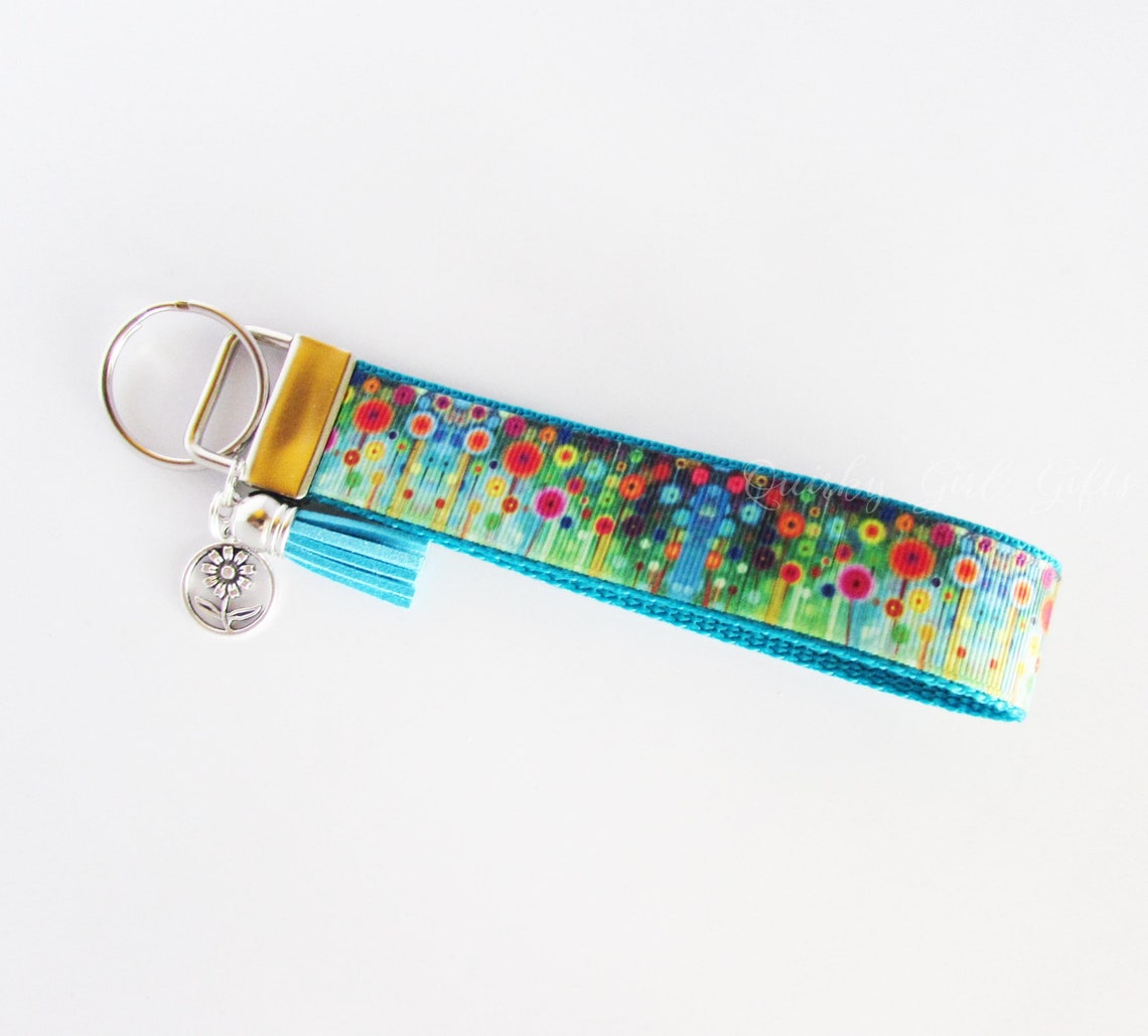 Field of Flowers Key Fob - Floral Key Fob - Floral Keychain - Flower ...