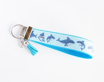 Shark Lover Key Fob - Shark Keychain - Shark Wristlet Key Fob - Sea Creature Key Fob - Ocean Life Key Fob - Shark Gifts For Her Under 10