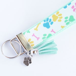 Dog Paw Print Key Fob Dog Bone and Paw Print Key Fob Puppy - Etsy