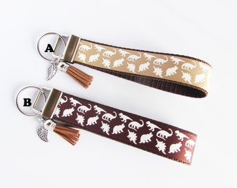 Dinosaur Key Fob - Dinosaur Keychain  - Brachiosaurus Keychain - Triceratops Key Fob - Stegosaurus Key Fob - Tyrannosaurus Key Fob - Reptile