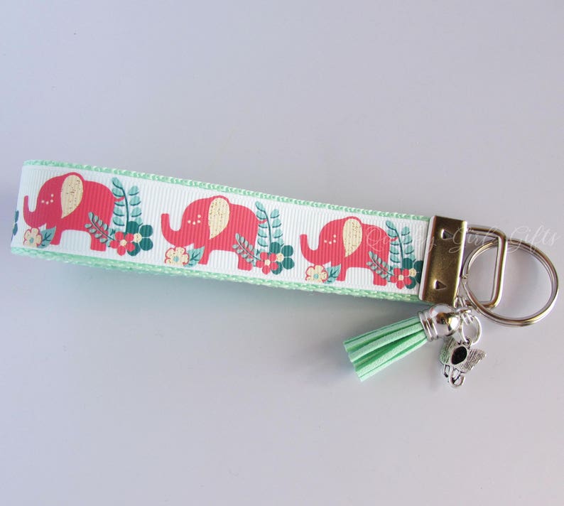 Elephant Key Fob Pink Elephant Keychain Elephant and Etsy