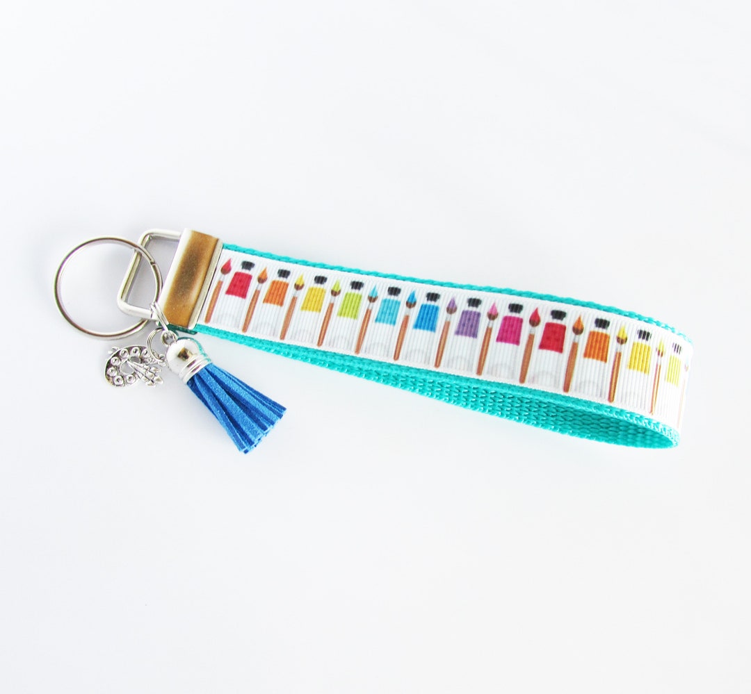 Artist Key Fob Art Supply Keychain Paint & Brush Key Fob Etsy