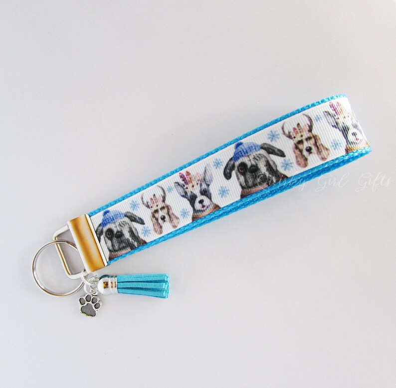 Dog Key Fob Dog Keychain Dogs Wearing Hats Dogs With Etsy