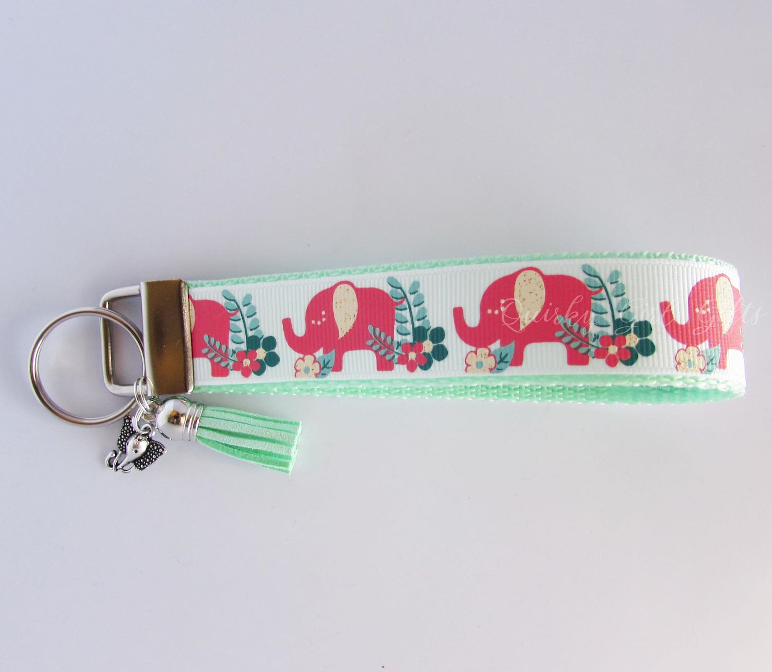 Elephant Key Fob Pink Elephant Keychain Elephant and Etsy