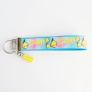 Lemon Main Squeeze Key Fob - Lemon Keychain - Main Squeeze Lemon Wristlet - Gifts For Her Under 10 - Fruit Gifts - Yellow Citrus Key Fob