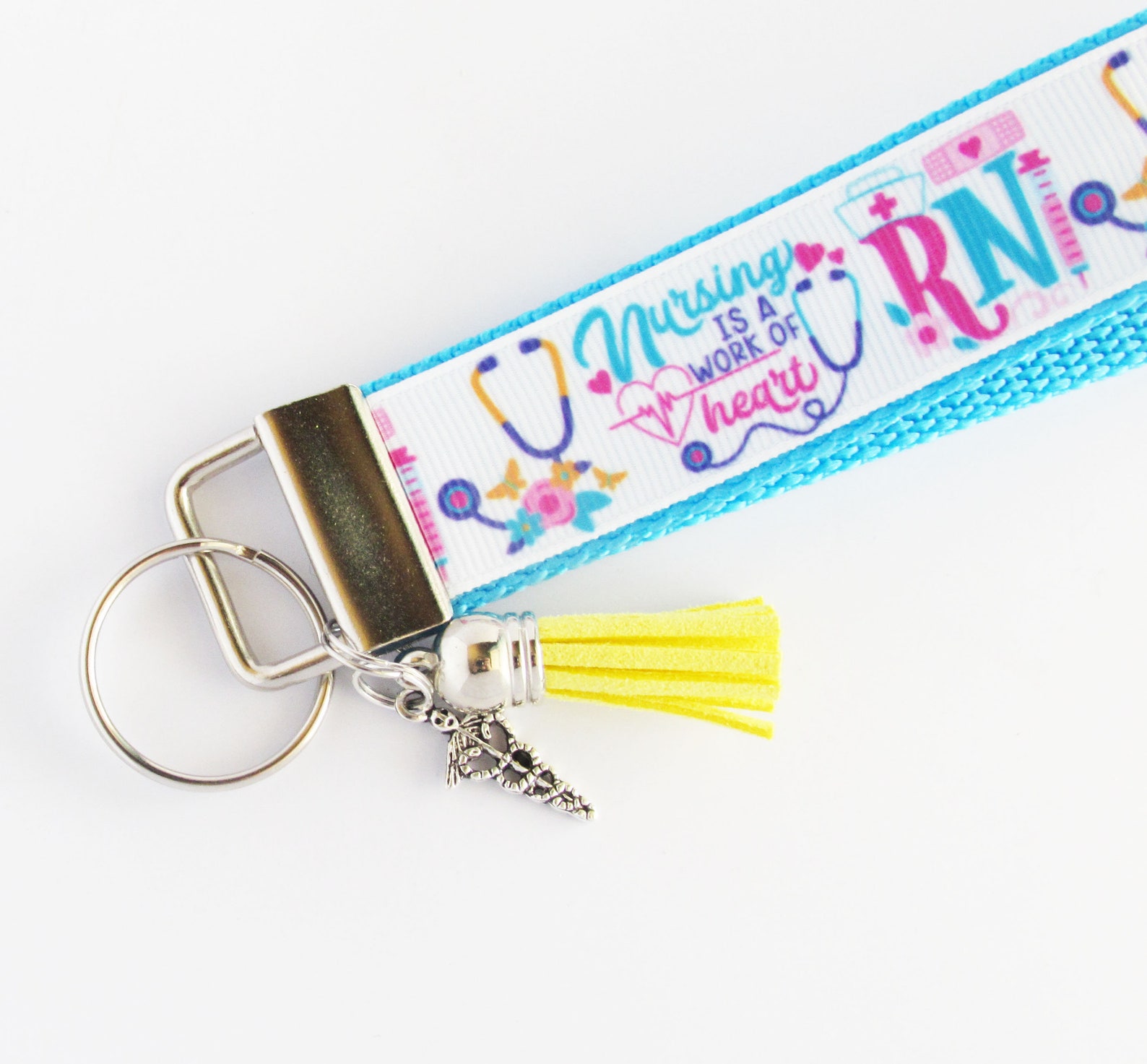 Nursing Key Fob RN Key Fob Nurse Keychain Stethoscope Etsy