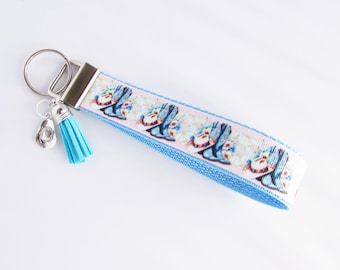 Western Boots, Hats, And Flowers Key Fob Wristlet - Cowgirl Key Fob