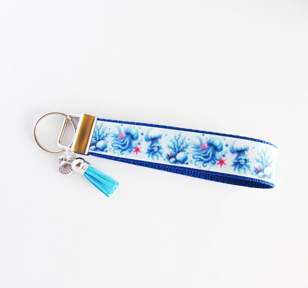 Jellyfish Key Fob - Jellyfish Wristlet Keychain - Sea Jellies Key Fob ...