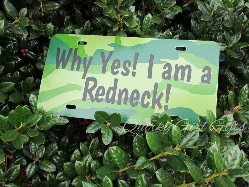 Green Camouflage Redneck License Plate Car Tag Gifts for - Etsy