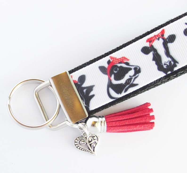 Cow Key Fob Cow Keychain for Her Cow Gifts Under 10 Etsy