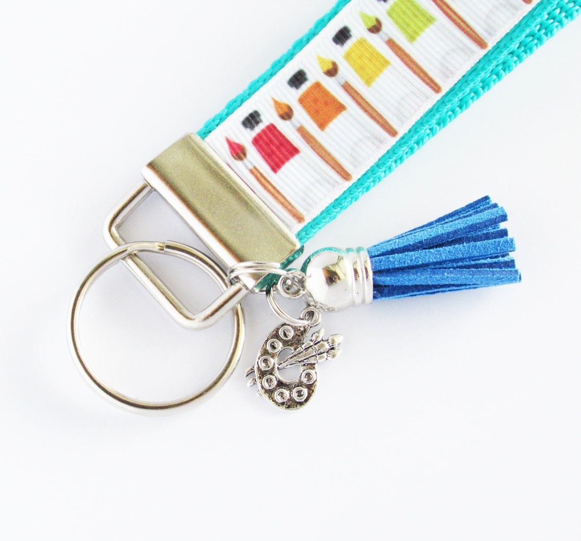 Artist Key Fob Art Supply Keychain Paint & Brush Key Fob Etsy