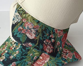 Custom Embroidered Floral Hat | Vintage Brim SnapBack cap| Navy floral trucker