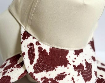 Custom Embroidered Cow Print Brim Hat | Wetsern SnapBack cap | Fuzzy Brim