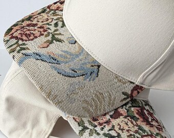 Custom Embroidered Floral Hat | Vintage Brim SnapBack cap
