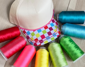 Custom Embroidered Checkered Hat | Fun Colorful Summer SnapBack cap