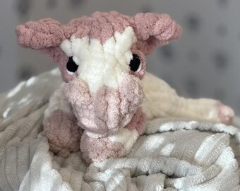 Chunky Knit Strawberry Cow Plush | Handmade Stuffed Animal, Nursery Decor | Cow Lover Gift
