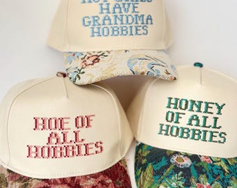 Hobbies hat | Vintage brim l Embroidered SnapBack | Hot girls hobbies