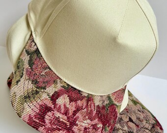 Custom Embroidered Floral Hat | Romantic Brim SnapBack | Personalized vintage hat