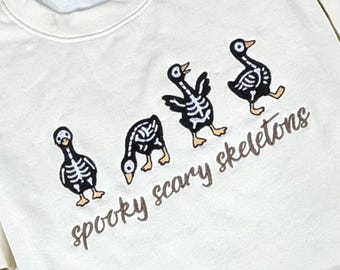 Silly Goose Halloween Crewneck | Spooky Scary Skeletons | Halloween Sweatshirt