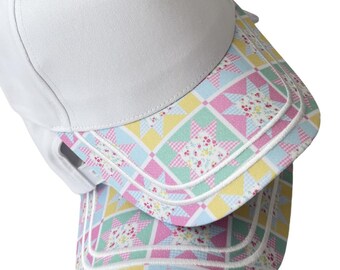 Custom Embroidered quilted Hat | Fun Colorful Summer SnapBack cap