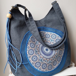 Großer Sack Beutel Vegan Crossbody Tasche Boho Style Tasche Vintage Mandala Hippie Accessoires Slouchy Bag Einzigartige Geldbörse Boho Tasche Einzigartiges Geschenk