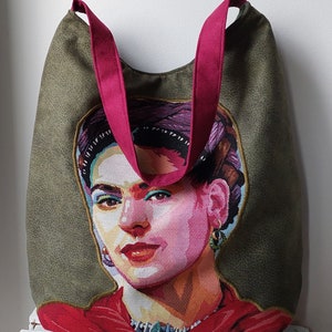 Frida Inspired Bag,Fridalovers Fashion, Maxican artist Frida,Zipped everyday bag, Stylish Frida Bag,Womens Bag, Trendy Bag,Birthday Gift
