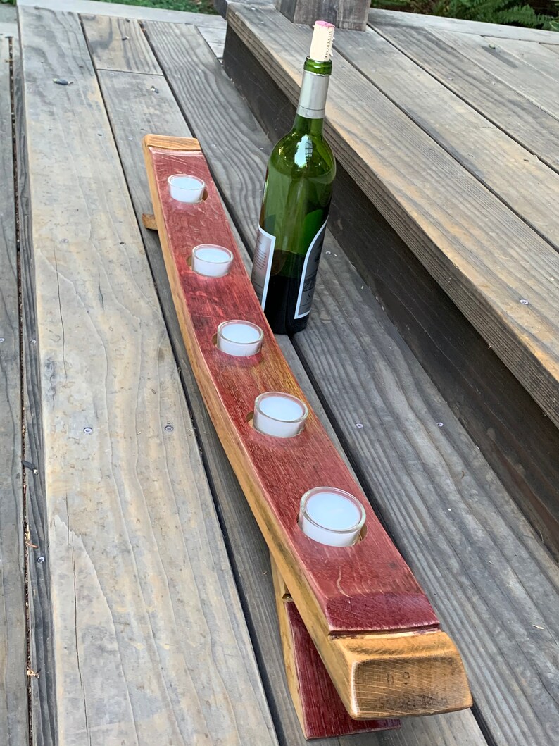 Wine Barrel Stave Candle Holder with legs Specify Red/Wine or Etsy